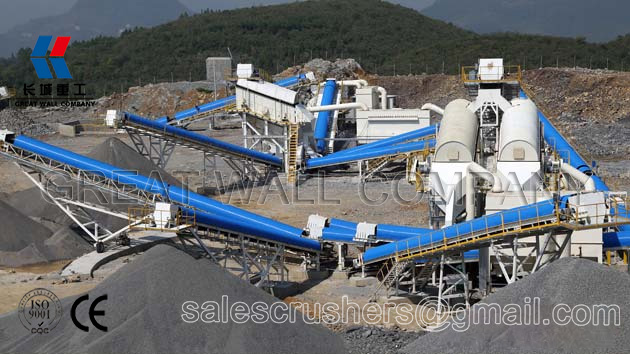 jaw crusher and VSI sand crusher sand making plant with dust removal system